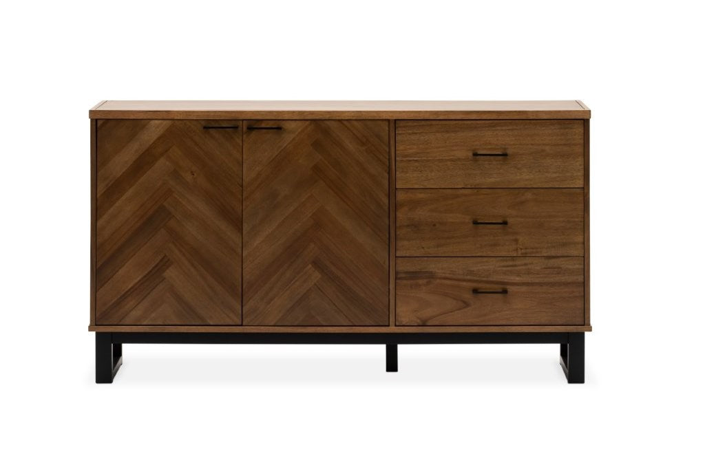 2 door & 3 drawer buffet on a white background