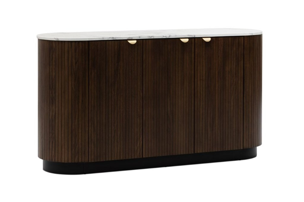 buffet with marble top and on white background