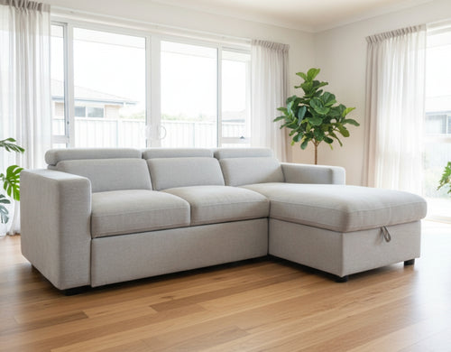 Jody 3 Seater Chaise – Pull Out Sofa Bed in Soft Glamour Fabric