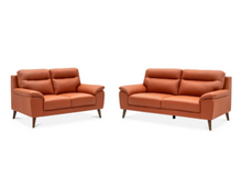  Coco Leather Sofa Pair – 100% Leather & Foam Seating