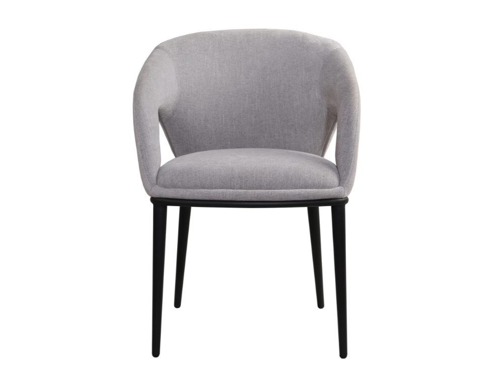 Abby Dining Chair – Glamour Fabric with Black Metal Legs - 