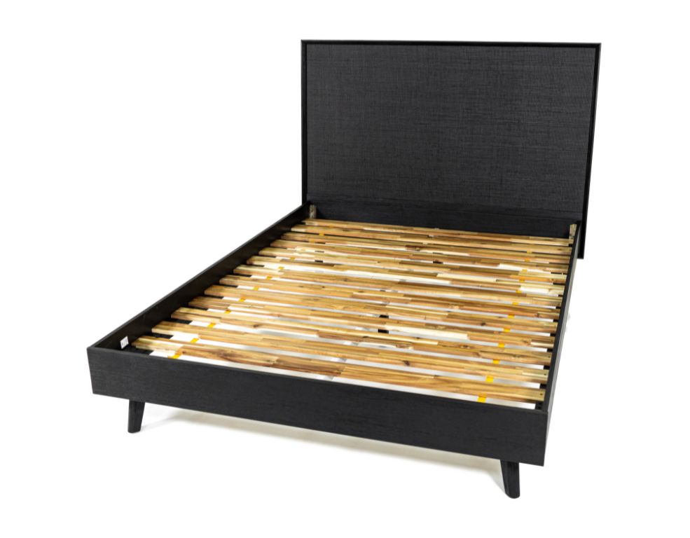Andes Bed Frame – Modern Acacia Timber & Rattan - 