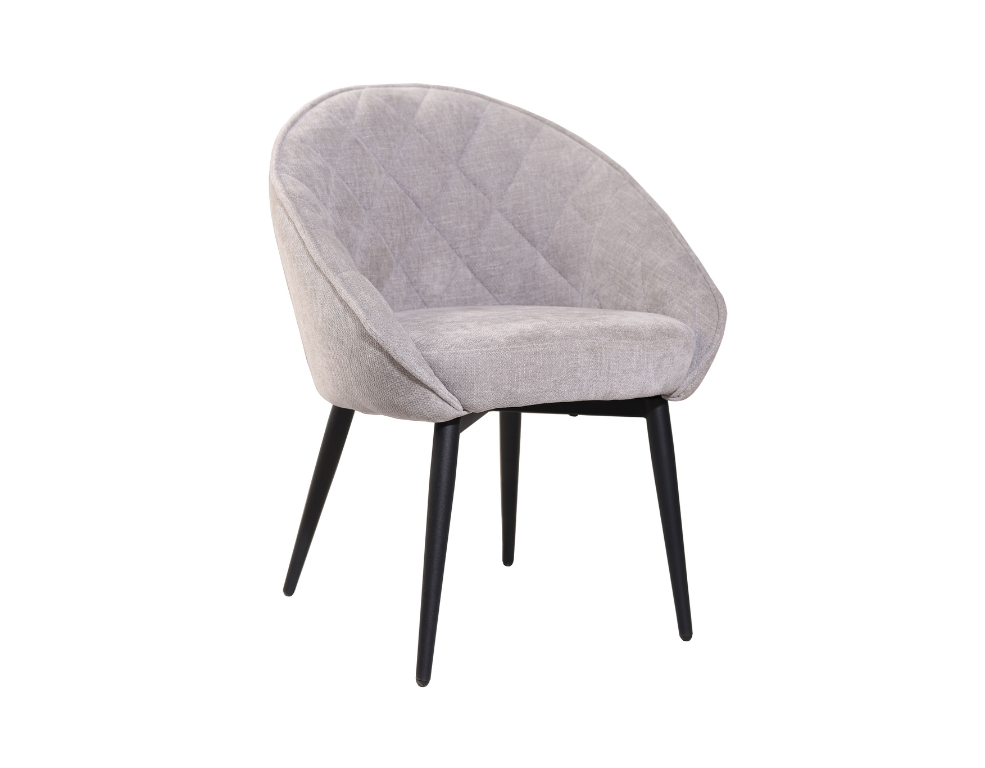 Anton Dining Chair – Quilted Glamour Fabric, Modern Elegant Design - 
