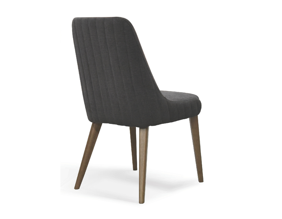 Asani Dining Chair - Solid Smoke Timber Leg & Durable Foam Seating - 