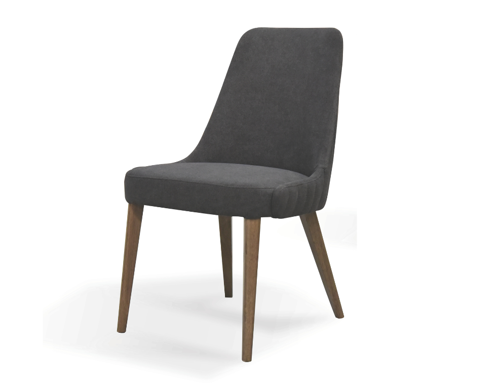Asani Dining Chair - Solid Smoke Timber Leg & Durable Foam Seating - 