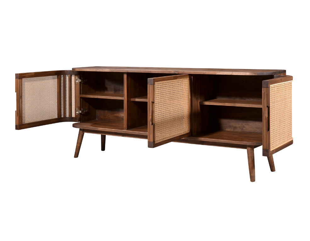 Balmain Buffet – Acacia Timber with Cane Front Inserts - 