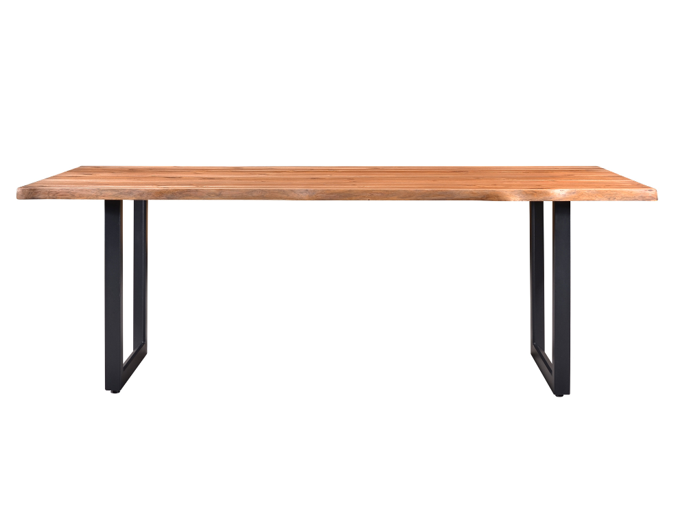 Balmain Dining Table – Acacia Timber with Live Edge & Steel Legs - 
