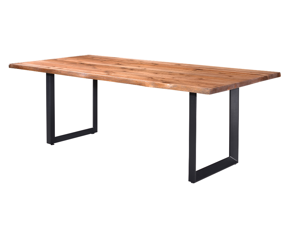 Balmain Dining Table – Acacia Timber with Live Edge & Steel Legs - 