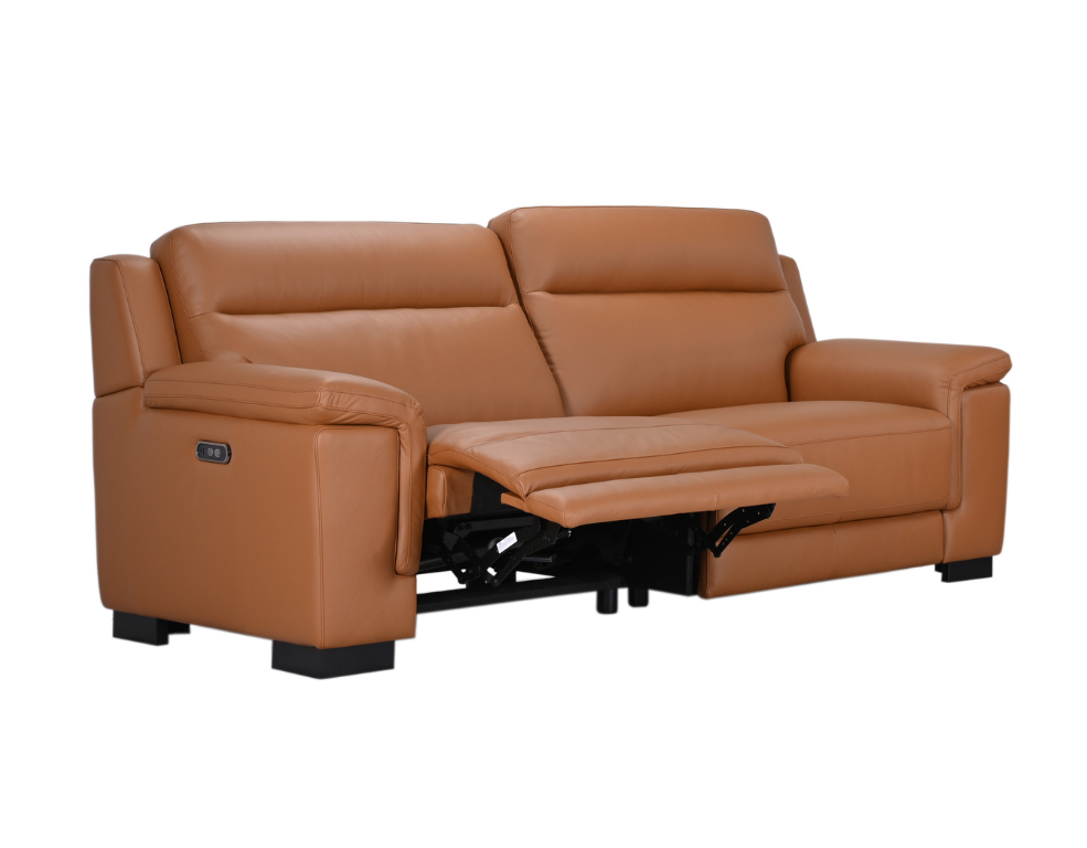 Barclay 3 Seater Electric Recliner – 100% Luxury Leather with USB Ports - 