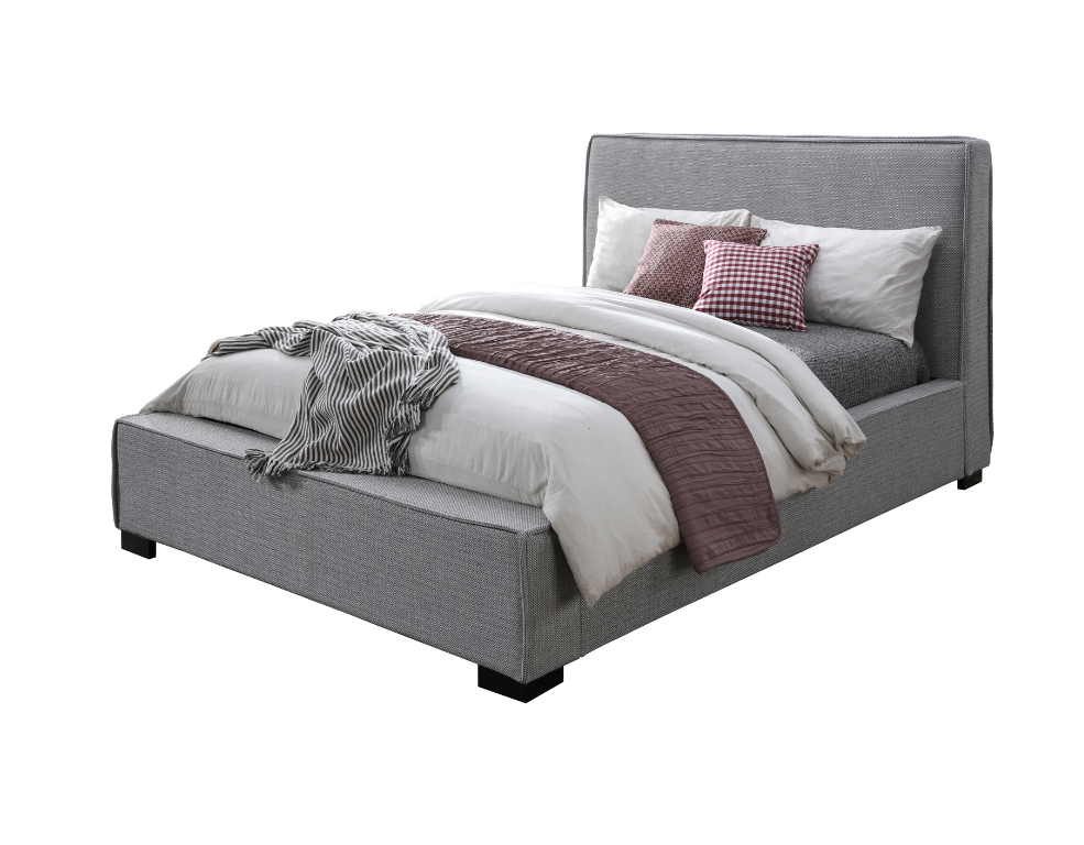 Bliss Queen Bed Frame – Elegant Design in London Stone Fabric - 