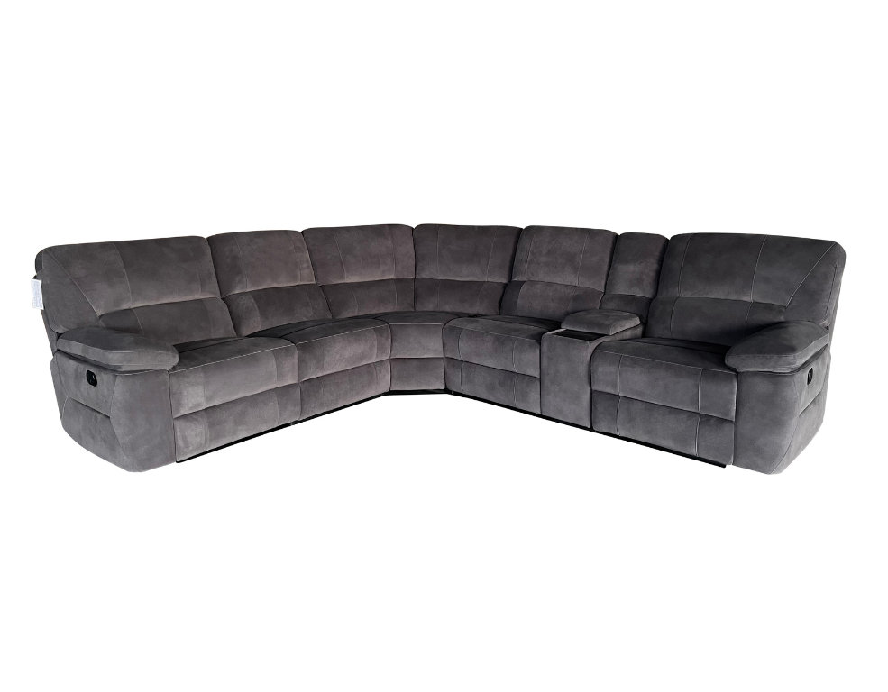 Bradford Modular Corner Lounge – Supremo Fabric with Recliners & Console - 