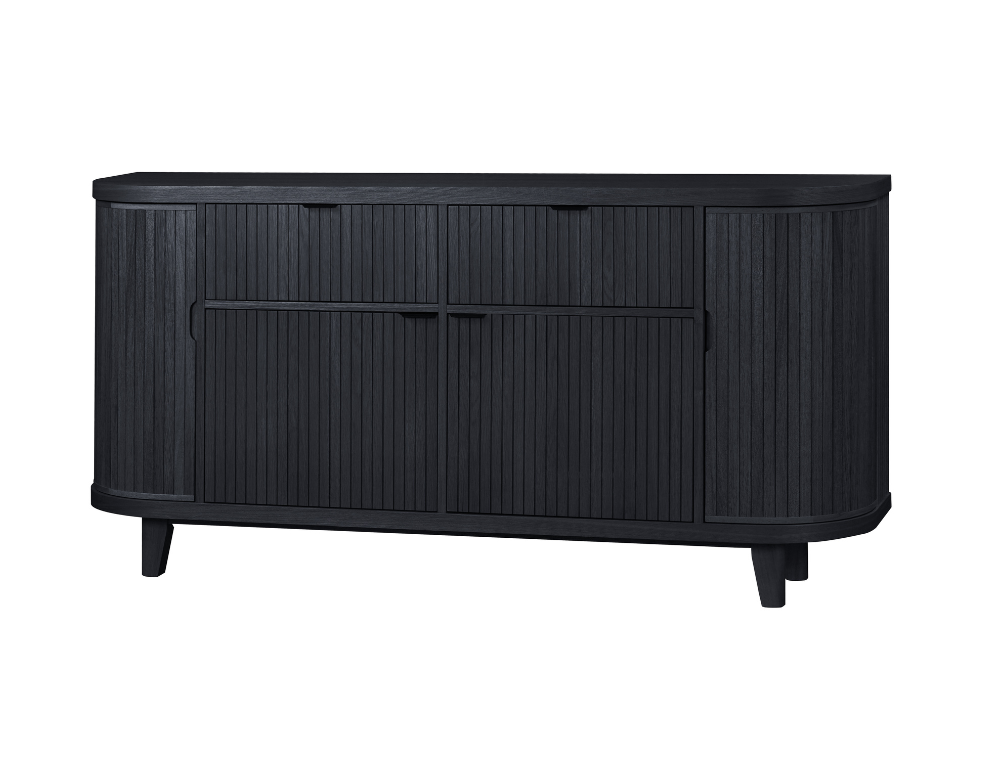 Brampton Buffet – Satin Black Oak with Curved Front Design - 