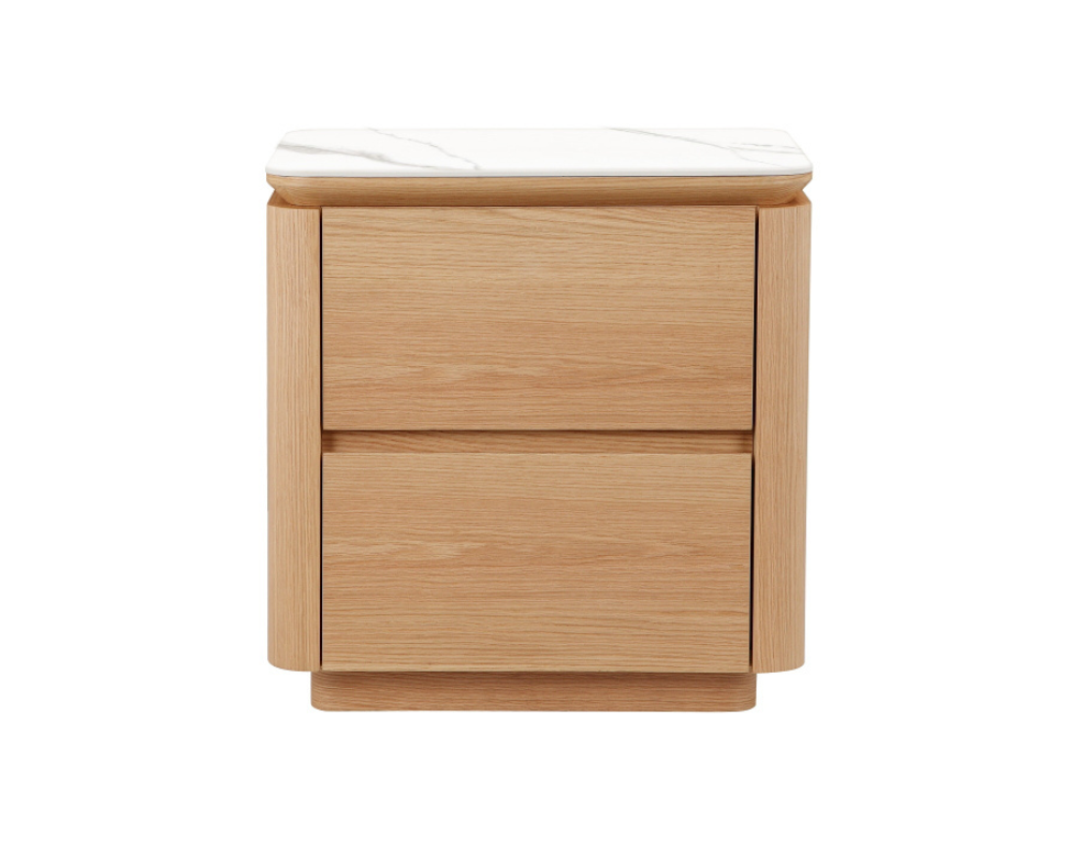 Oak beside table with white top on a white background