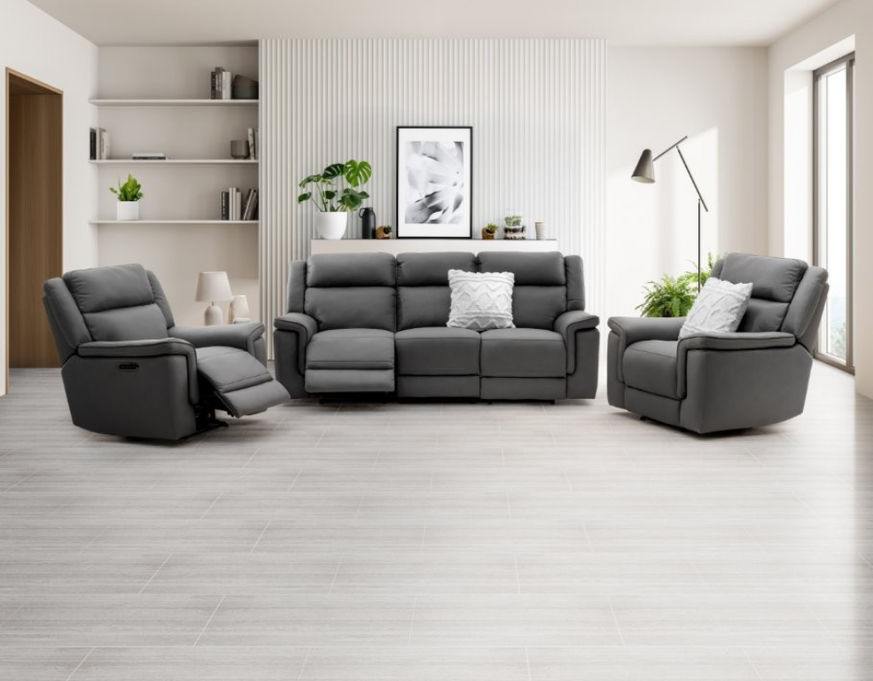 
                  
                    Coleman 3 Piece Electric Recliner Lounge Suite – Endurotek Fabric & Triple Motor Recliners - 
                  
                