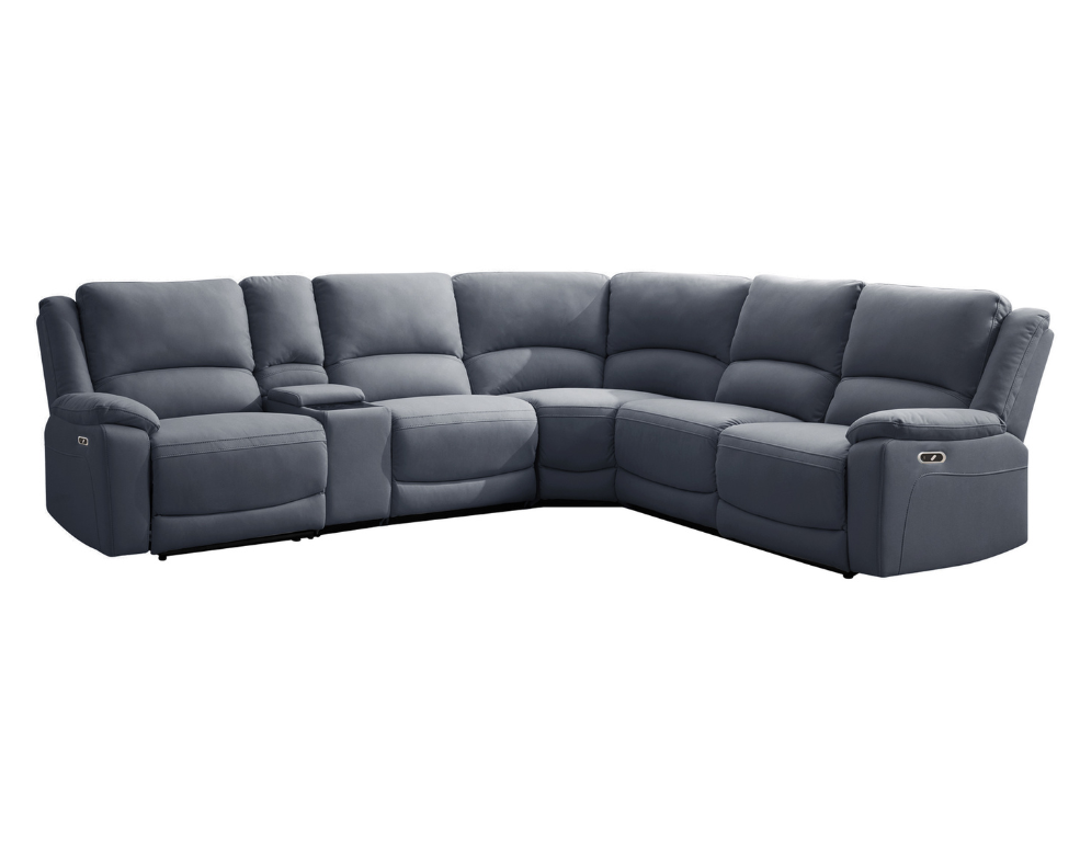 Commander 5 Seater Modular Corner Lounge – Luxurious Fabric & Electric Recliners - 