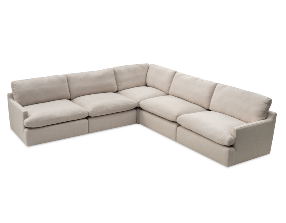 Dante Corner Lounge – Hamptons Linen & Feather-Filled Deep Seating - 