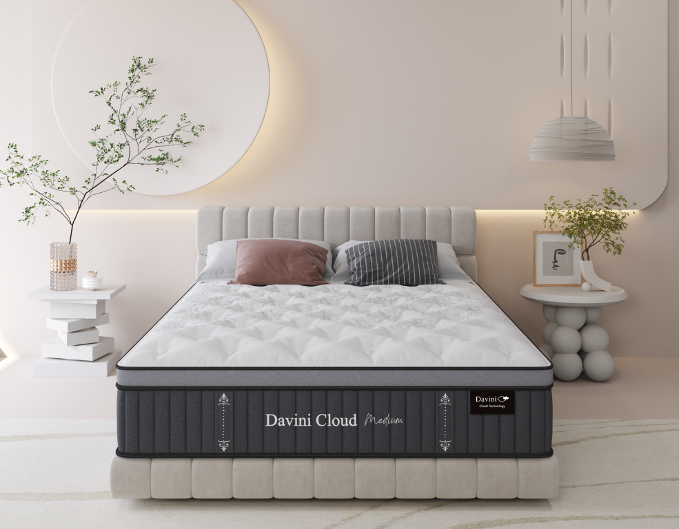 Davini Cloud Medium Mattress – Pocket Coil System & Foam Underlay - 