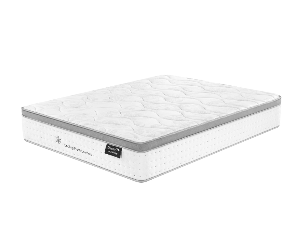 Davini Cooling Plush Comfort Mattress – Cooling Fabric & Foam Box Support - 