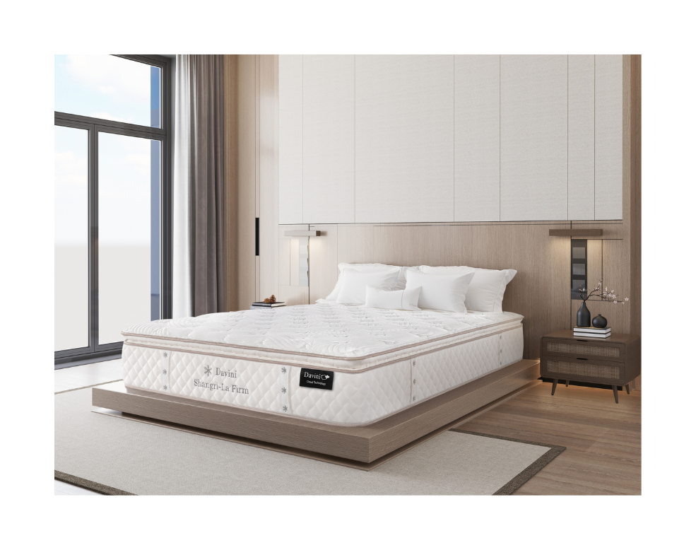 Davini Shangri-La Firm Mattress – Gel Memory Foam with 5 Zone Pocket Coil Support - 