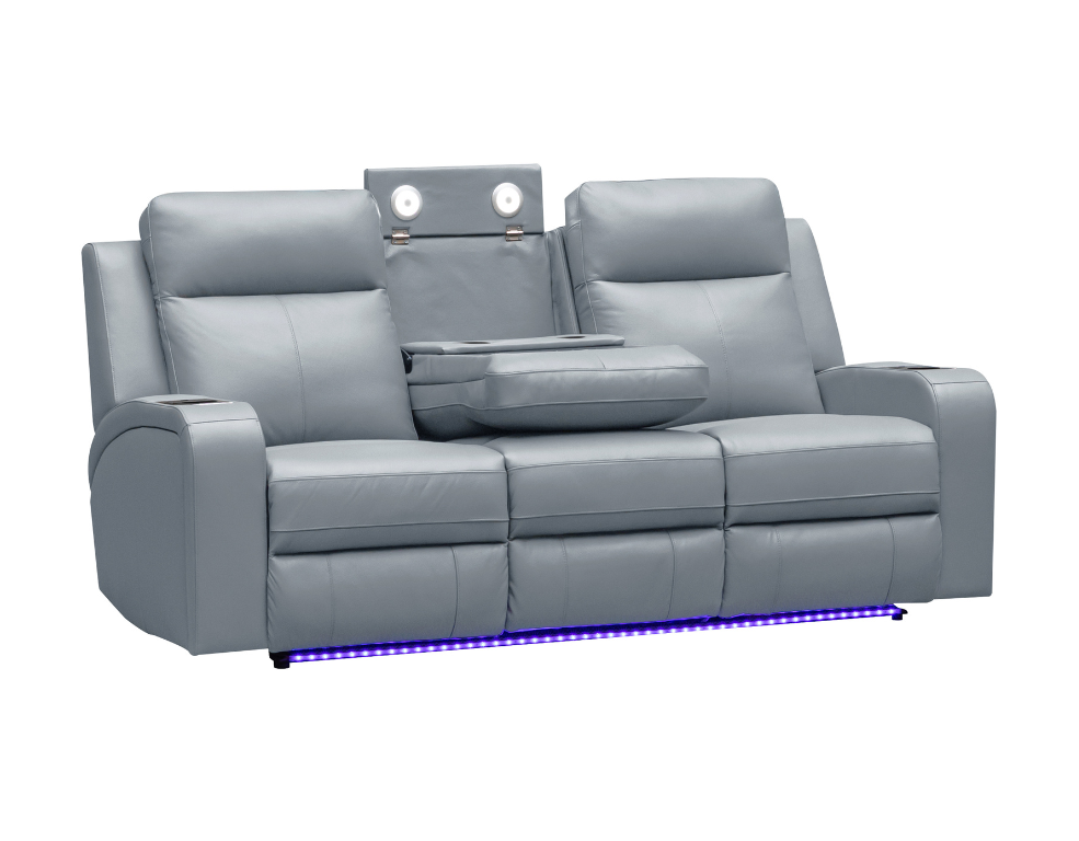 
                  
                    Dawson 3 Seater Theatre Suite – 100% Thick Leather with Built-in USB Ports - 
                  
                