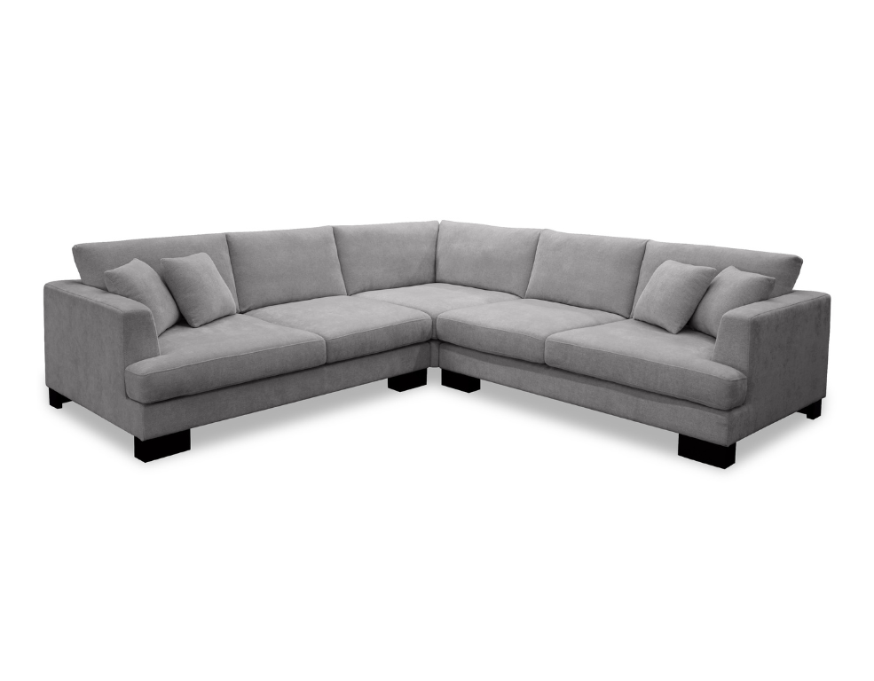 Slate sectional corner sofa on a white background