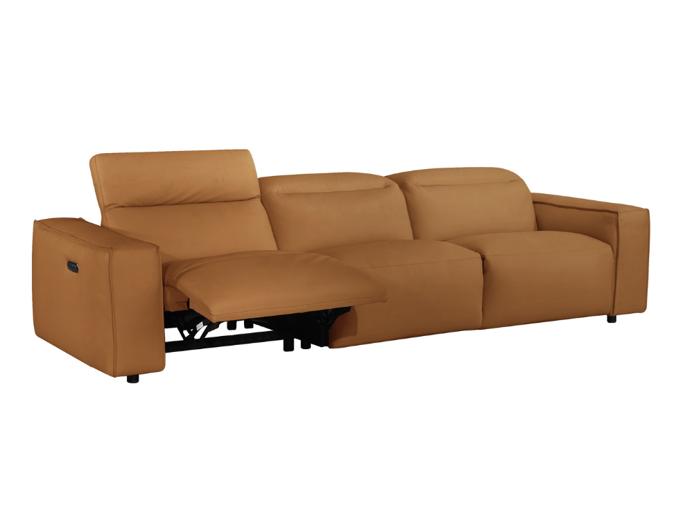 Denver 3 Seater Electric Recliner – 100% Leather with USB Chargers - 