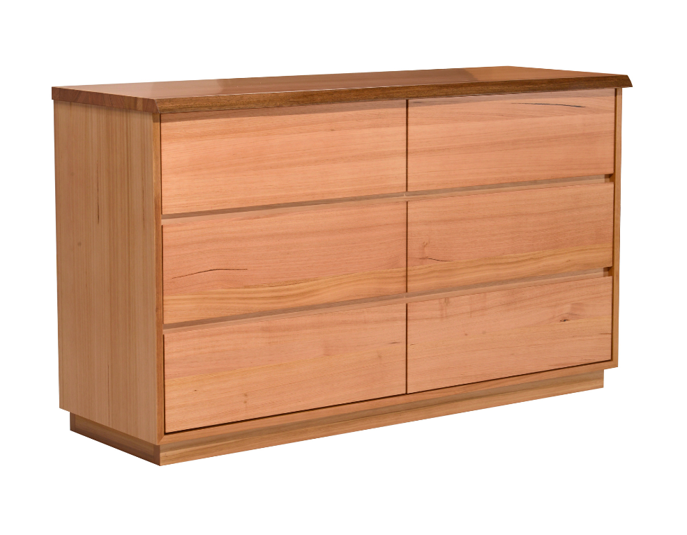 Diamond 6 Drawer Dresser - Solid Messmate and Messmate Veneer - 