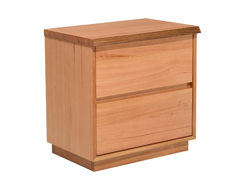 Diamond Bedside Table - Solid Messmate Timber & Smooth Action Drawers - 