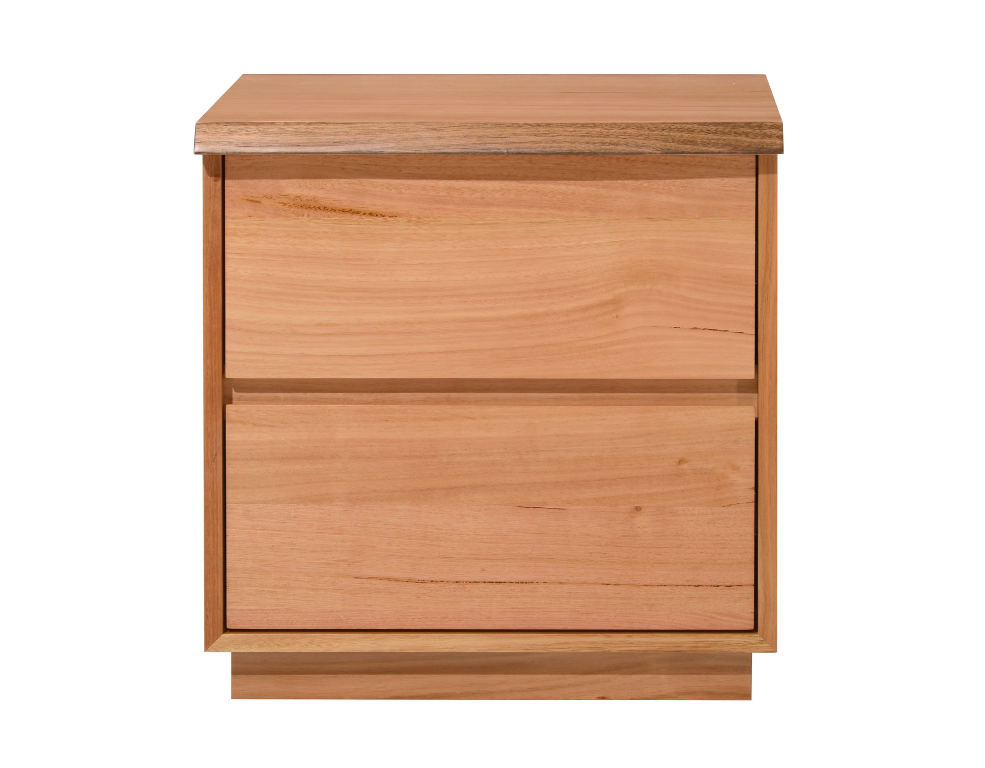 Diamond Bedside Table - Solid Messmate Timber & Smooth Action Drawers - 