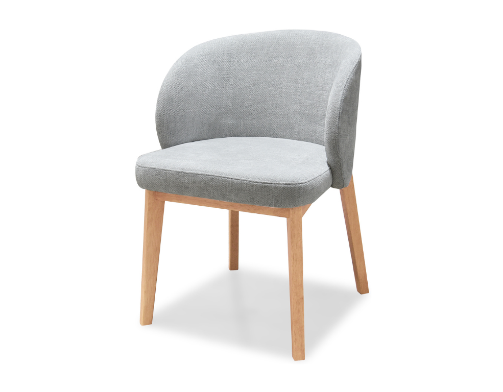 Dining Chair 1501 – Glamour Fabric Curved Back Dining Chair with Oak Legs - 
