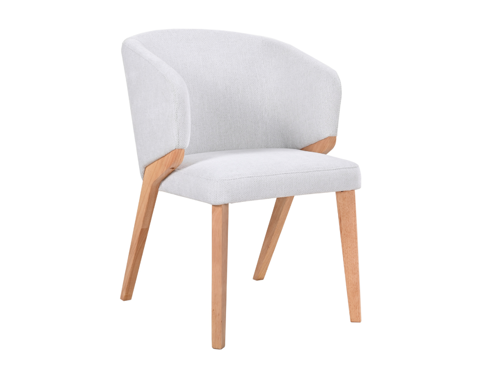 Dining Chair 1843-5J – Glamour Fabric with Oak Accents - 