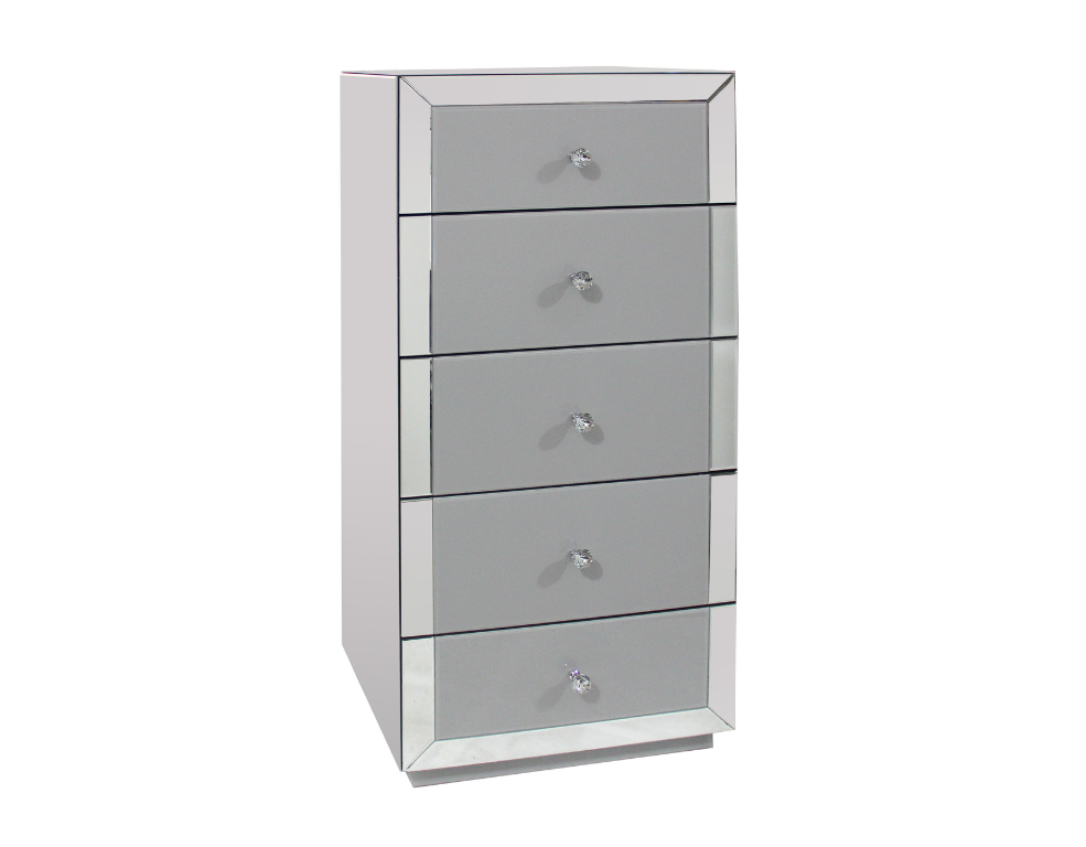 Ellie Slim Tallboy – 5 Drawer Storage with Designer Handles - 