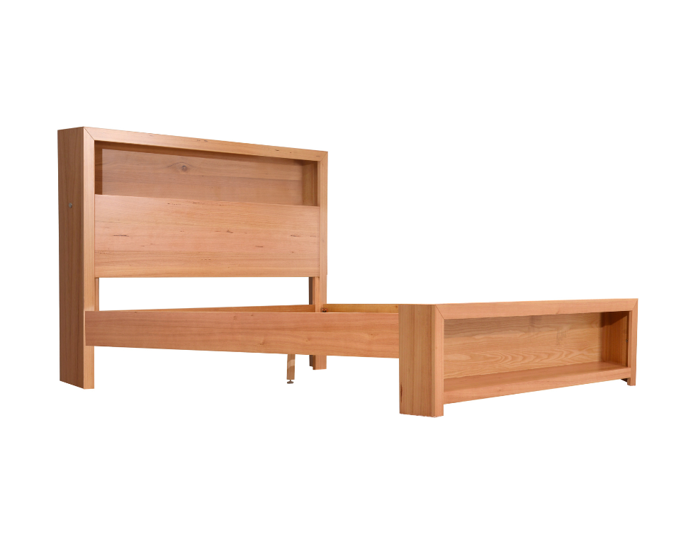 Emerald Bed Frame – Messmate Timber with LED Headboard & USB Ports - 