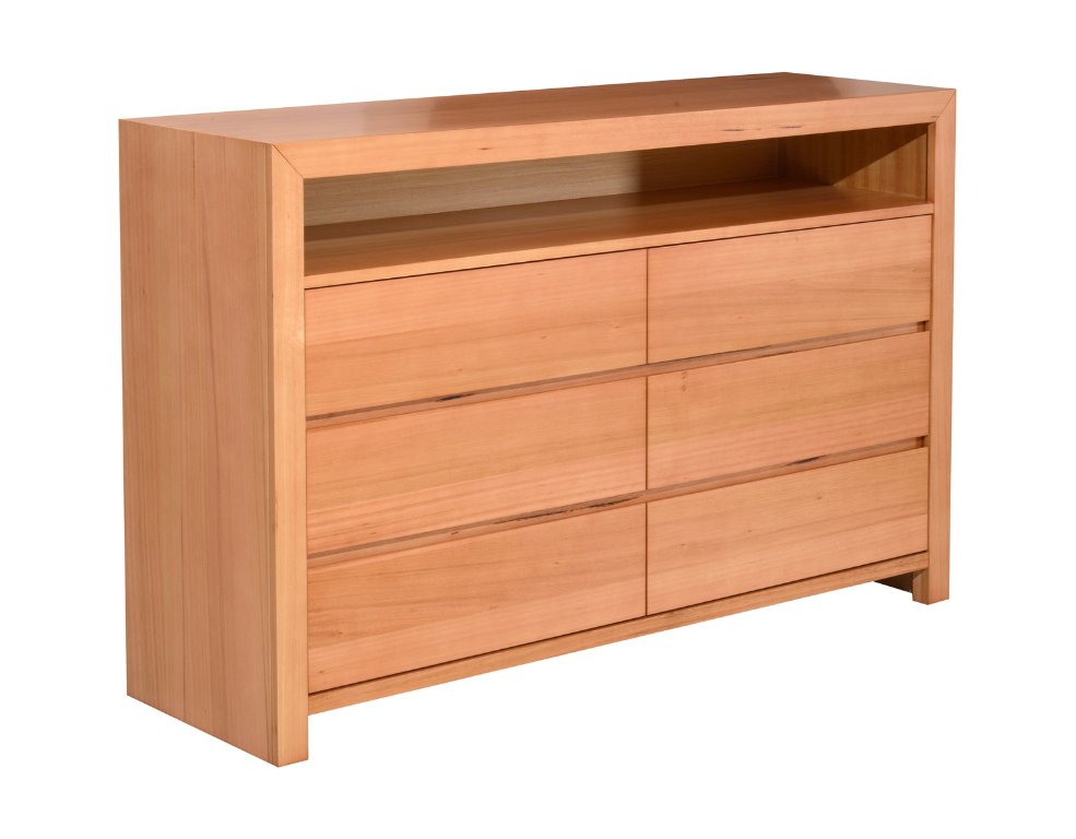 Emerald Dresser – Messmate Timber with 6 Smooth Action Drawers - 