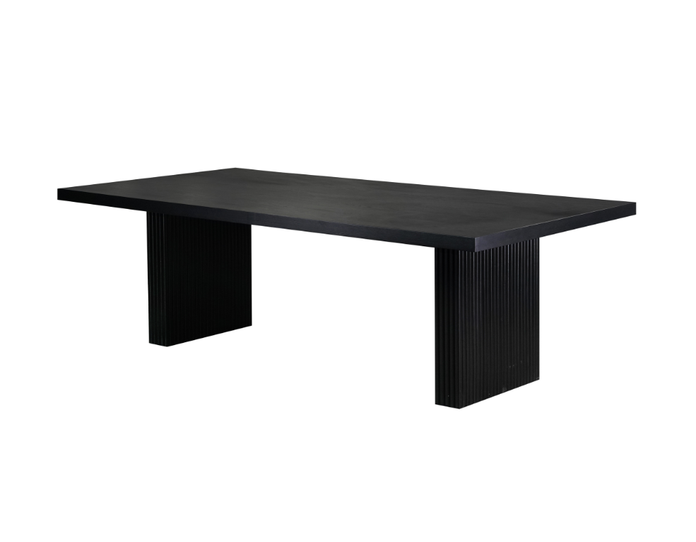 Esprit Dining Table – Satin Black Timber & Bevelled Edge - 