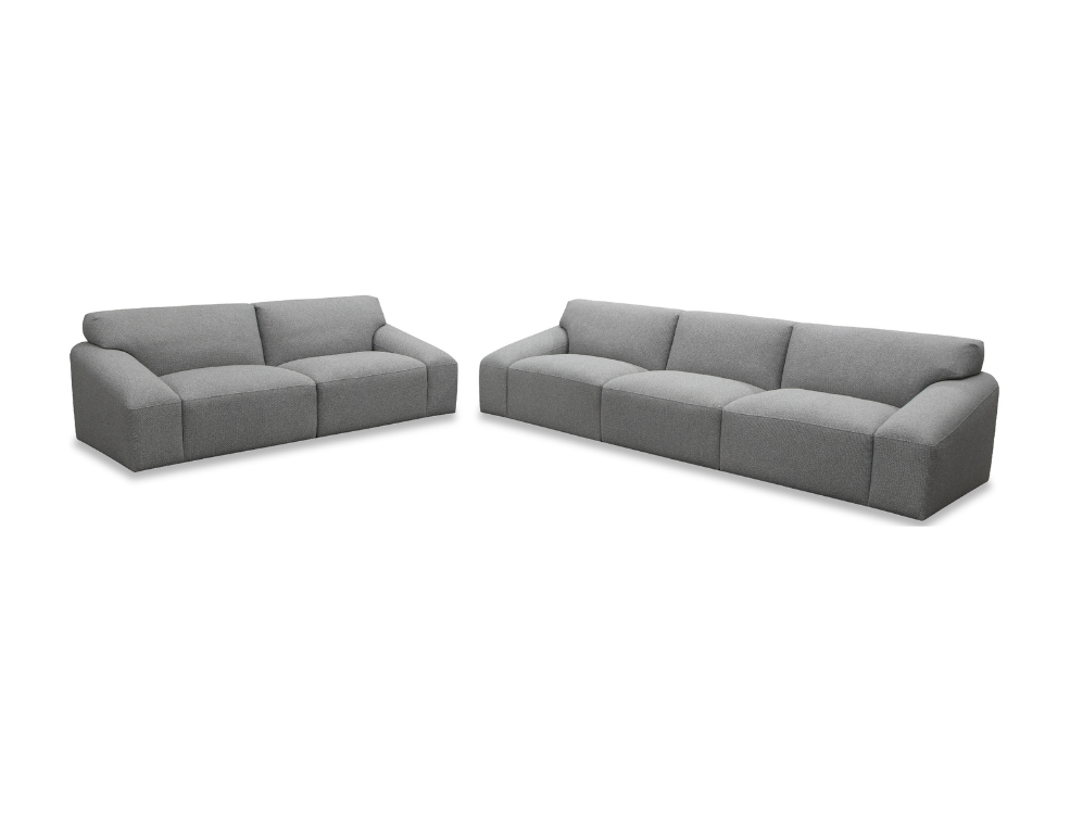 Everest Sofa Pair – Royal Fabric & Plush Feather Seating - 