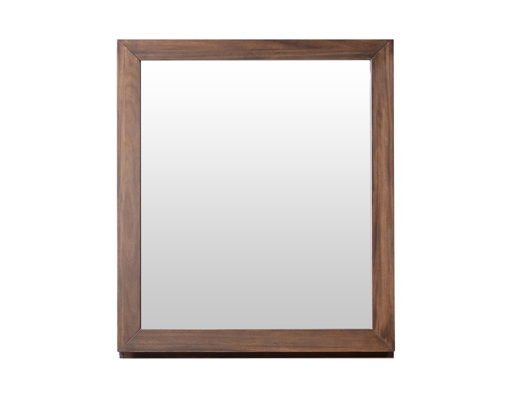 Fairhaven Sliding Storage Mirror – Solid Timber with Veneer in Light Walnut Finish - 