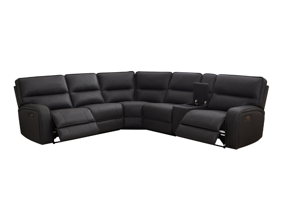 Gamer 5 Seater Modular Corner Lounge – Endurotek Fabric with 2 Electric Recliners - 