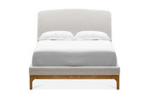  Gina Bed Frame – Solid Oak & Glamour Fabric Headboard
