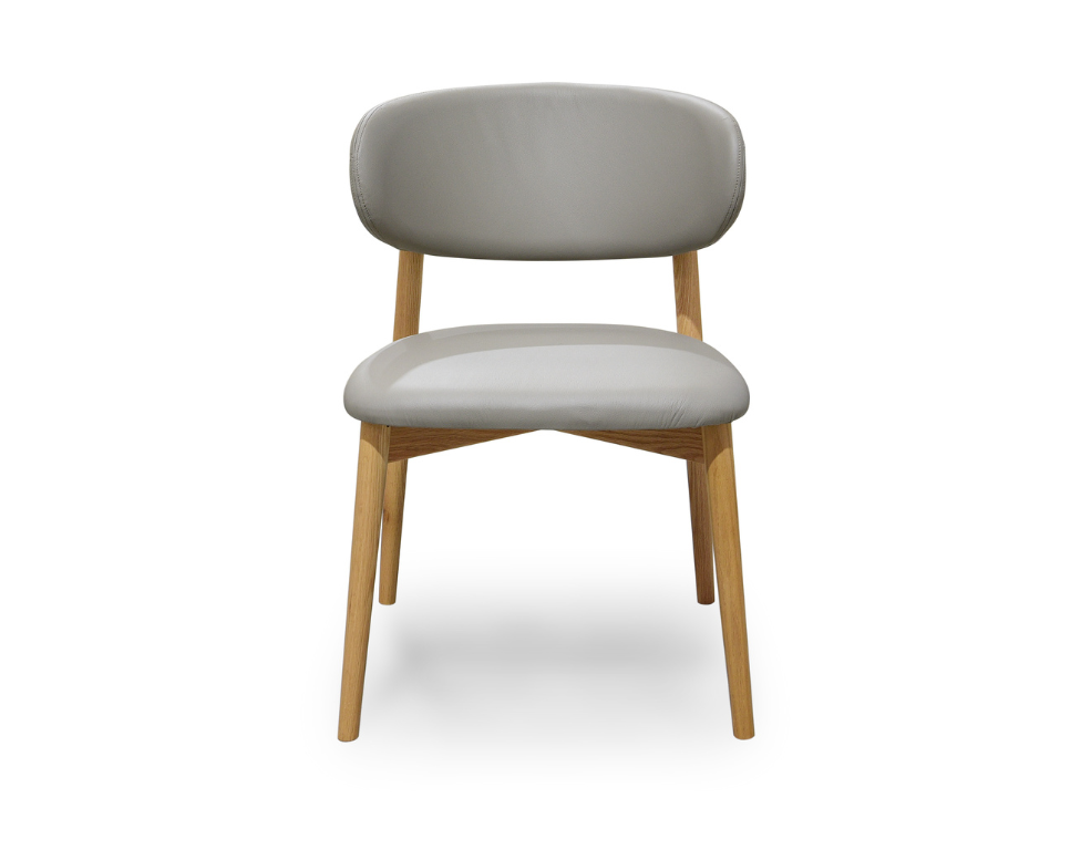 Harlow Dining Chair – Leather Upholstery & Solid Oak Frame - 