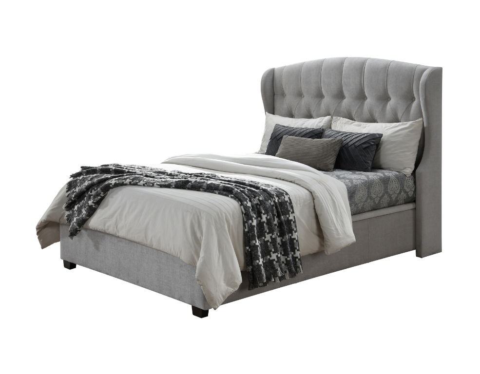 Harper Gaslift Bed Frame – Stylish Storage Bed in Soft Venice Fabric - 