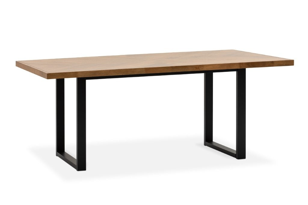 Harrington 7 Piece Dining Suite – Acacia Timber & Buttoned Back Chairs - 