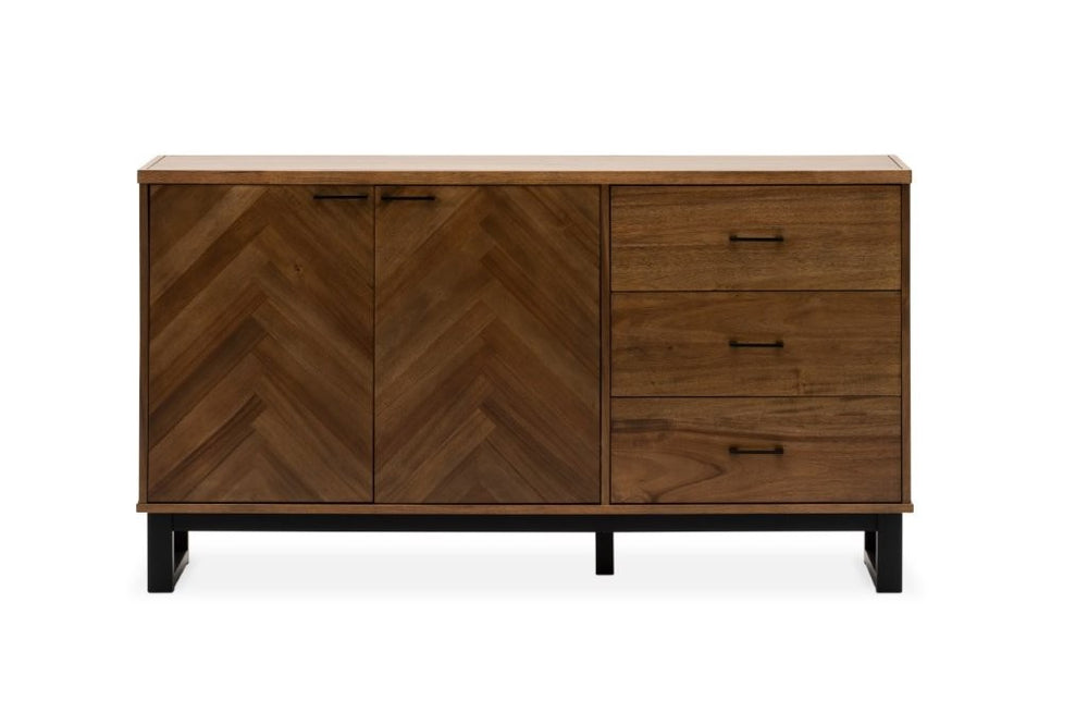 2 door & 3 drawer buffet on a white background