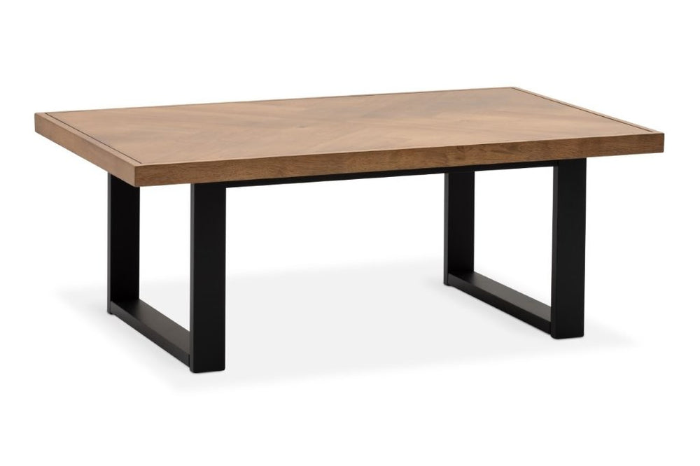 timber coffee table on white background