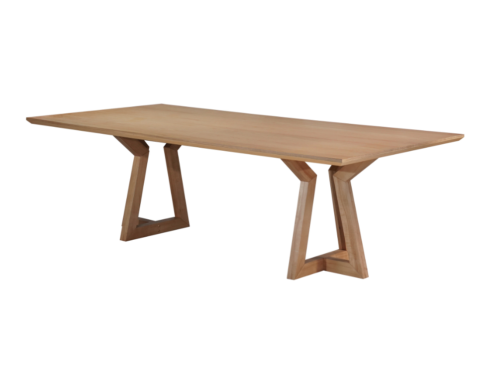 Hawksburn Dining Table – Oak Veneer with Stylish Angled Legs - 
