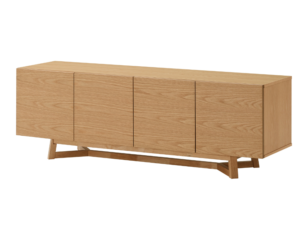 Hawksburn Entertainment Unit – Sleek Oak Finish with Modern Design - 