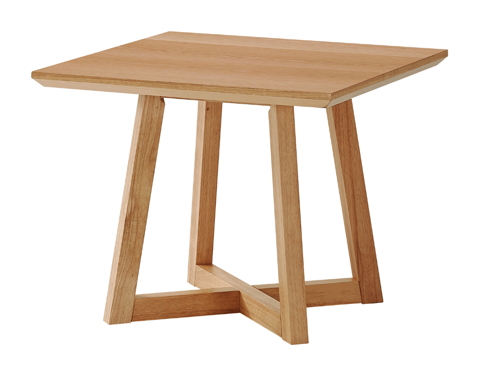 Hawksburn Lamp Table – Hardwood Base with Oak Veneer Top - 