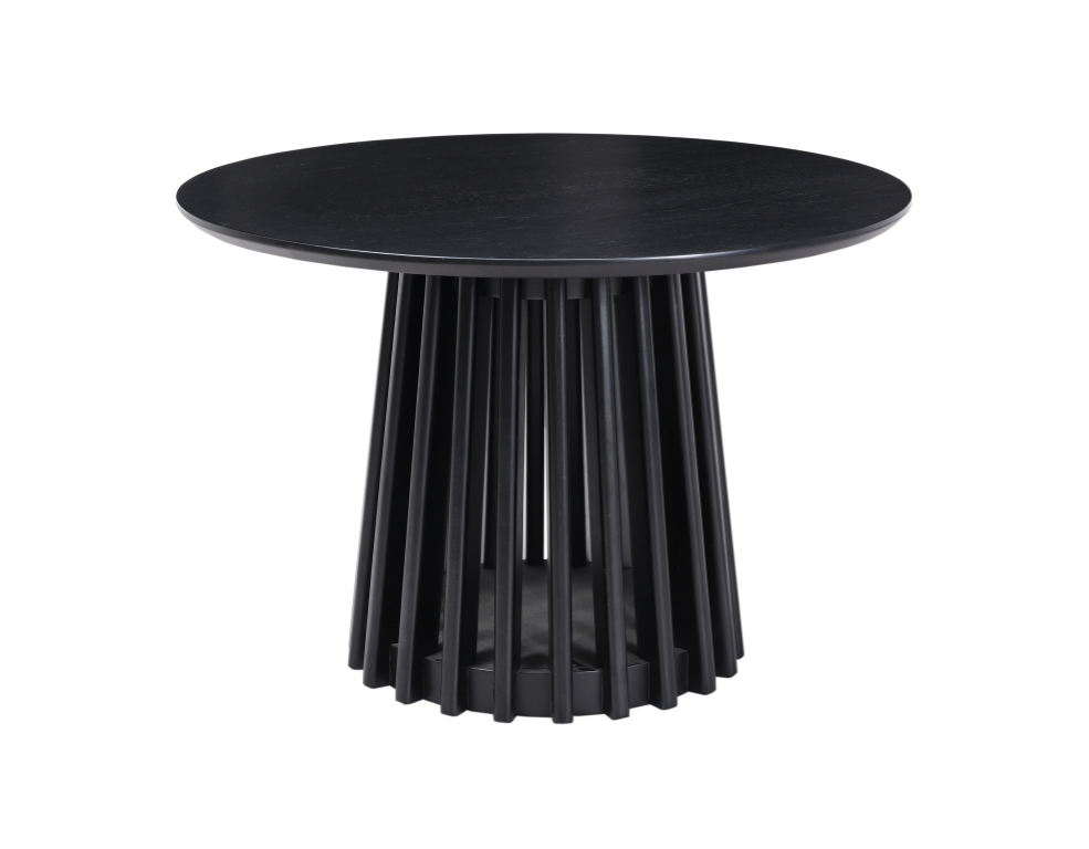 Hendrix Lamp Table – Satin Black Oak with Slatted Base - 