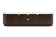  Henley TV Unit - Solid Marble Top & Walnut Timber
