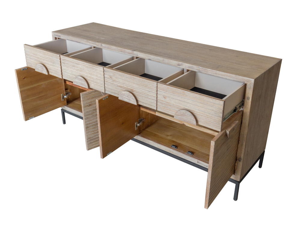 Imani Buffet – Oak Veneer with Circular Handles - 